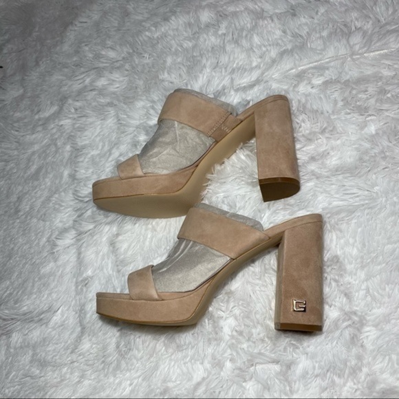 GUESS Taupe Blubell Suede Platform Slide 7.5 - Picture 7 of 16